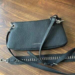 Calvin Klein Black Leather Crossbody Bag